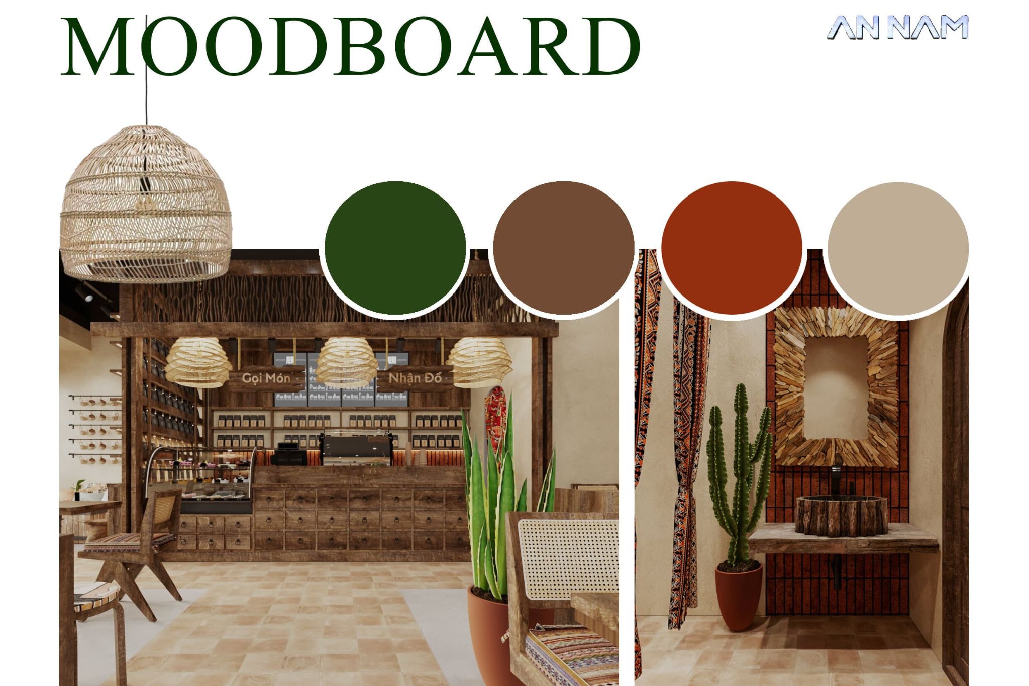 Thiết kế quán cafe phong cách Rustic